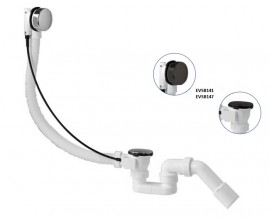 PLB - Automatická vanová výpusť, sifon vanový DN40/50, 610 mm, plast, černá   EVSB141