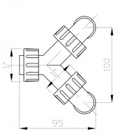 PLB - Y přípojka pračkového podomítkového sifonu, matice G1, koleno 10-16+18-23mm, klapky EPP2330
