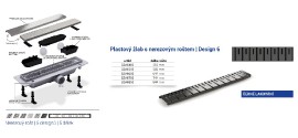 PLB - Odtokový žlab plastový kombi s roštem, DESIGN 6, do prostoru, 750 mm, černá   SZA6750