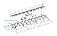 PLB - Odtokový žlab plastový kombi s roštem, DESIGN 6, do prostoru, 750 mm, černá   SZA6750
