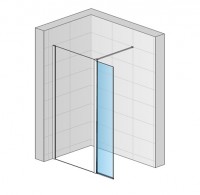 RONAL DIVERA D22BTK3 otočná stěna ve 180°, šířka 400 mm, aluchrom, sklo screen D22BTK304005087