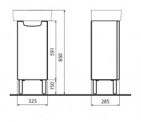 KOLO REKORD skříňka pod umyvadlo, 28,5x59,1x32,5 cm bílá 89541000