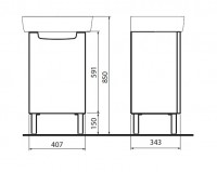 KOLO REKORD skříňka pod umyvadlo, 34,3x59,1x40,7 cm bílá 89543000