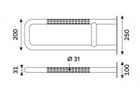 NIMCO AISTENT madlo pevné, podpěrné 800 mm, matná ocel   BMU 9080-10