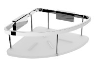 NIMCO KIBO Polička rohová 203x280mm, chrom/akryl. Sklo   KI 14008-B-26