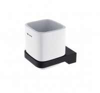 NIMCO MAYA držák na kartáčky, keramika x kov, bílá/černá   MAC 29058K-90