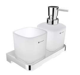 NIMCO MAYA dávkovač a pohárek, matné sklo x plast, chrom   MA 2905831C-26