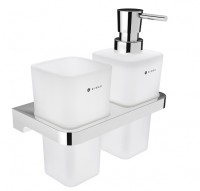 NIMCO MAYA dávkovač a pohárek, matné sklo x mosaz, chrom   MA 2905831H-T-26