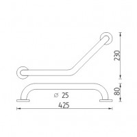 NIMCO UNI madlo lomené, 425 x 25 mm, leštěná ocel   BM 7035L-18