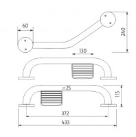 NIMCO UNI madlo lomené, s mýdlenkou 433 x 25 mm, leštěná ocel   BM 7035LZ-18