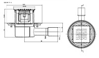 Podlahová vpust  Primus blue DN40/50 s vodorovným odtokem, ORINOCO   HL510Prblue-3123