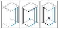 SanSwiss CADURA CA13 sprchové dveře 1-křídlé+pevná stěna šířka 900 mm zlaté, sklo čiré CA13D0901207