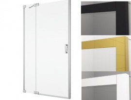 SanSwiss CADURA CA13 sprchové dveře 1-křídlé+pevná stěna šířka 900 mm zlaté, sklo čiré CA13D0901207