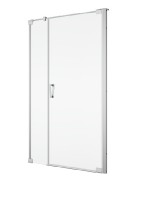 SanSwiss CADURA CA31C sprchové dveře 1-křídlé+pevná stěna šířka 1000mm černé,sklo čiré CA31CD1000607