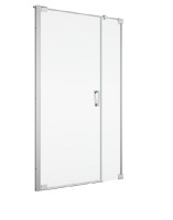 SanSwiss CADURA CA31C sprchové dveře 1-křídlé+pevná stěna š. 1100mm aluchrom,sklo čiré CA31CG1105007
