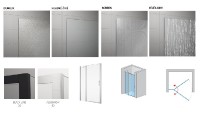 SanSwiss DIVERA D22T13 jednokřídlé dveře+pevná stěna š.900/1600 aluchrom, sklo čiré D22T13SM15007