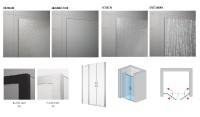 SanSwiss DIVERA D22T32 dvoukřídlé dveře+pevná stěna š. 900/200 aluchrom, sklo čiré D22T32090205007