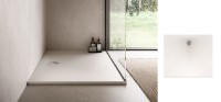 SanSwiss AIR W37Q sprchová vanička, čtvercová 800 x 800 mm, litý mramor,  bílá   W37Q08009