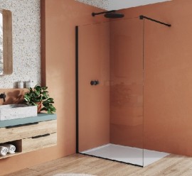 SanSwiss WALK-IN EASY STR4P pevná stěna samostatná,v.2000 š. 900mm,černá,sklo čiré   STR4P0900607