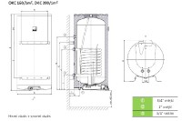 DRAŽICE zásobníkový ohřívač OKC 200/1m2 kombinovaný, elektrický,  závěsný   1107209101