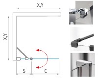 ROLTECHNIK CARIBA sprchové dveře+stěna CIEPF 800x2000 černá, čiré sklo   CI EPF 080200 NPE