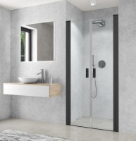 ROLTECHNIK CARIBA sprchové dveře dvoukřídlé CI2BT 800x2000 černá, čiré sklo   CI 2BT 080200 NPE