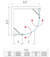 ROLTECHNIK CARIBA sprchový kout, čtvrtkruh CIP55 1000x2000 černá, čiré sklo   CI P55 100200 NPE