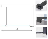 ROLTECHNIK EXCLUSIVE LINE sprchová zástěna ECWALK 900x2050 černá, čiré sklo   585-9000000-05-02