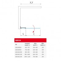 ROLTECHNIK ELEGANT NEO sprchové dveře+stěna GDO1N 800x2000 brilant, čiré sklo   188-8000000-00-02