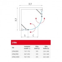 ROLTECHNIK LIMAYA LINE sprchový kout,čtvrtkruh LYR4 800x1959 brilant, čiré sklo   1135008265