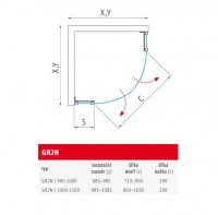 ROLTECHNIK ELEGANT NEO sprchové kout,čtvrtkruh GR2N 1000x2000 brilant,čiré sklo   187-1000000-00-02