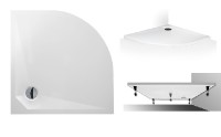 ROLTECHNIK MARMO NEO ROUND sprchová vanička 1000x1000x30 čtvrtkruh,litý mramor,bílá MAN RO 100100 2E
