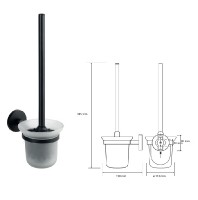 BEMETA NOX WC štětka 113x385x150 mm, zinek mléčné sklo barva černá mat   102413010