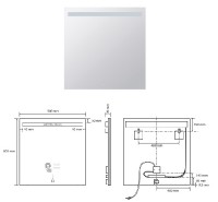BEMETA Zrcadlo s LED horním osvětlením 800x800mm, 4,99 W, sklo čiré, barva  stříbrná   101201127