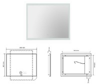 BEMETA Zrcadlo s LED osvětlením 600x800mm, 6 W, sklo čiré, barva  stříbrná   127101809