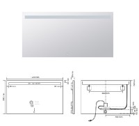 BEMETA Zrcadlo s LED horním osvětlením 1200x600mm, 4,99 W, sklo čiré, barva  stříbrná   101201157