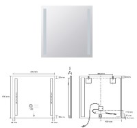 BEMETA Zrcadlo s LED bočním osvětlením  800x800mm, 4,99 W, sklo čiré, barva  stříbrná   101301127