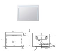 BEMETA Zrcadlo s LED horním a bočním osvětlením, 800x600mm, sklo čiré, barva stříbrná   101401117