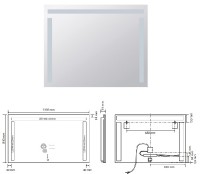BEMETA Zrcadlo s LED horním a bočním osvětlením, 1000x800mm, sklo čiré, barva stříbrná   101401147