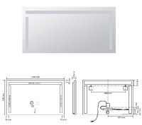 BEMETA Zrcadlo s LED horním a bočním osvětlením, 1200x600mm, sklo čiré, barva stříbrná   101401157