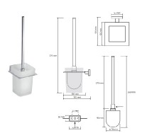 BEMETA NIKI WC štětka miska sklo 105x375x135 mm, chrom, barva stříbrná 153113012