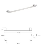 BEMETA ORGANIC Držák ručníků,  640x38x59 mm, nerez, barva stříbrná   157104371