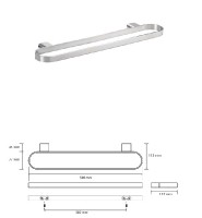 BEMETA ORGANIC Držák ručníků dvojitý,  500x20x112 mm, nerez, barva stříbrná   157104401