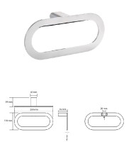 BEMETA ORGANIC Držák ručníků, kruh 250x110x59 mm, nerez, barva stříbrná   157104381
