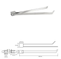 BEMETA ORGANIC Držák ručníků dvojitý, otočný 62x42x445 mm, nerez, barva stříbrná   157004101