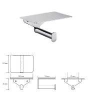 BEMETA ORGANIC Držák toaletního  papíru s poličkou 150x75x110 mm, nerez, barva stříbrná   157112151