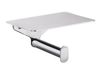 BEMETA ORGANIC Držák toaletního  papíru s poličkou 150x75x110 mm, nerez, barva stříbrná   157112151
