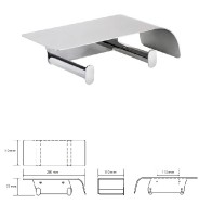 BEMETA ORGANIC Držák toalet.  papíru dvojitý s policí 280x75x110 mm, nerez,barva stříbrná 157112161