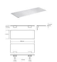 BEMETA ORGANIC Polička kovová  300x22x110 mm, nerez, barva stříbrná   157102371
