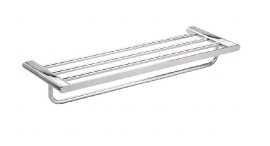 BEMETA ORGANIC Polička na  ručníky s hrazdou, 640x95x214 mm, nerez, barva stříbrná   157105151